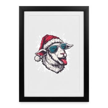 Sheep Christmas Funny - Framed poster (27 × 37 cm) - black - Front