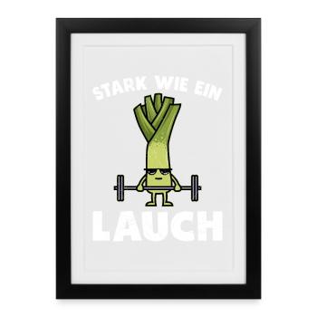Weightlifters STRONG AS A LEEK Funny - Framed poster (27 × 37 cm) - black - Front