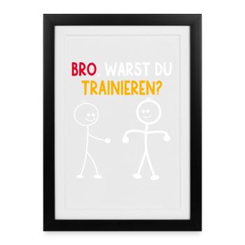 Stick Figure ÉTIEZ-VOUS EN TRAIN DE VOUS ENTRAÎNER DRÔLE - Affiche encadrée (27 × 37 cm) - noir - Devant
