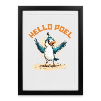 Mer Baltique Vacances MOIN POEL Souvenier Drôle - Affiche encadrée (27 × 37 cm) - noir - Devant