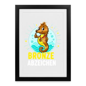 Bronze Badge Swimming Course Passed - Framed poster (27 × 37 cm) - black - Front