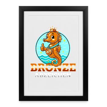 Cours de natation Seahorse Bronze Badge - Affiche encadrée (27 × 37 cm) - noir - Devant