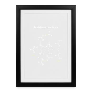 Acid-base reactions shown - Framed poster (27 × 37 cm) - black - Front