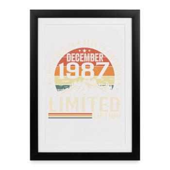 Décembre 1987 - Affiche encadrée (27 × 37 cm) - noir - Devant