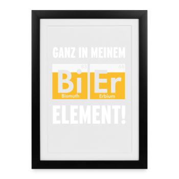 Complètement dans mon élément de bière - Affiche encadrée (27 × 37 cm) - noir - Devant