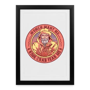 Crabe royal d’Alaska - Affiche encadrée (27 × 37 cm) - noir - Devant