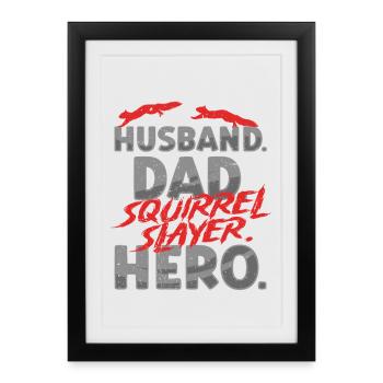 Chasseur d’écureuils Rat arboricole - Affiche encadrée (27 × 37 cm) - noir - Devant