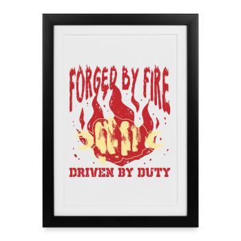 Mécanicien militaire Oublier par le feu poussé par le devoir - Affiche encadrée (27 × 37 cm) - noir - Devant