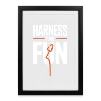 Rock Climbing Mountain Climb Carabiner Bouldering - Framed poster (27 × 37 cm) - black - Front