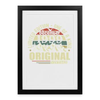 Décembre 1999 Décembre Anniversaire Décembre 1999 - Affiche encadrée (27 × 37 cm) - noir - Devant