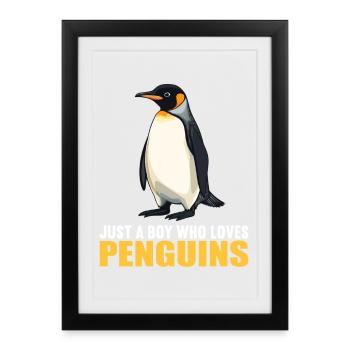 Pingouins Pingouin - Affiche encadrée (27 × 37 cm) - noir - Devant