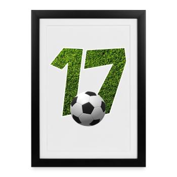 NO. 17 NUMBER 17 FOOTBALL 17TH BIRTHDAY - Framed poster (27 × 37 cm) - black - Front