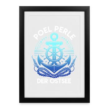 Baltic Sea Holiday POEL PEARL OF THE BALTIC SEA Funny - Framed poster (27 × 37 cm) - black - Front