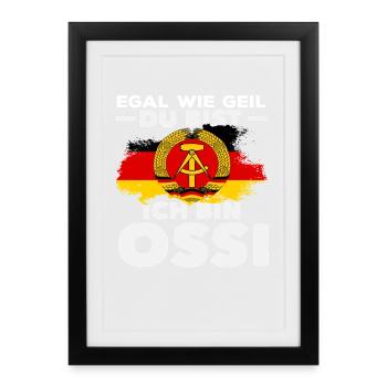 I'm Ossi saying GDR pride - Framed poster (27 × 37 cm) - black - Front