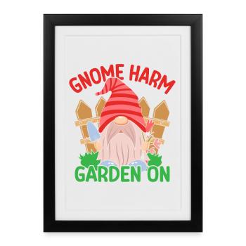 Garden Gnome Costume Gnome Harm Garden On Gnome - Affiche encadrée (27 × 37 cm) - noir - Devant