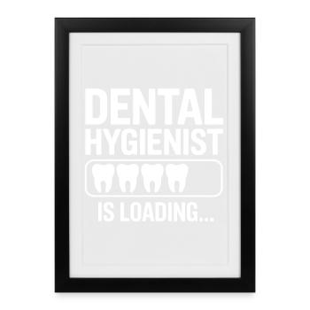 dentiste disant dent drôle dentiste cadeau - Affiche encadrée (27 × 37 cm) - noir - Devant