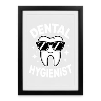 dentiste disant dent drôle dentiste cadeau - Affiche encadrée (27 × 37 cm) - noir - Devant