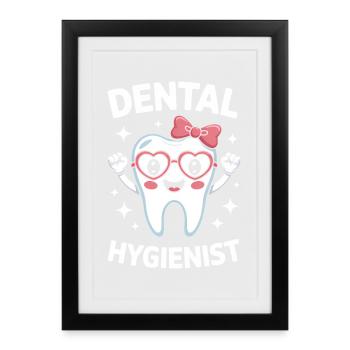 dentiste disant dent drôle dentiste cadeau - Affiche encadrée (27 × 37 cm) - noir - Devant