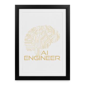 AI Engineer – Artificial Intelligence & Technology - Framed poster (27 × 37 cm) - black - Front
