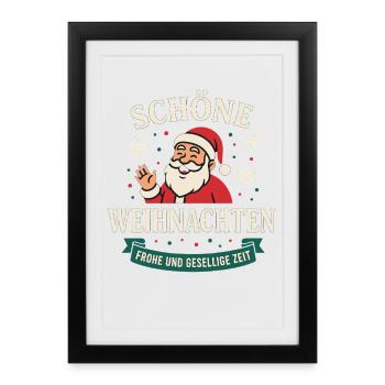 Merry Christmas, happy and sociable time - Framed poster (27 × 37 cm) - black - Front