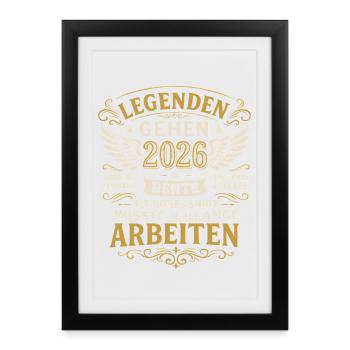 Legends to retire in 2026 Long works - Framed poster (27 × 37 cm) - black - Front