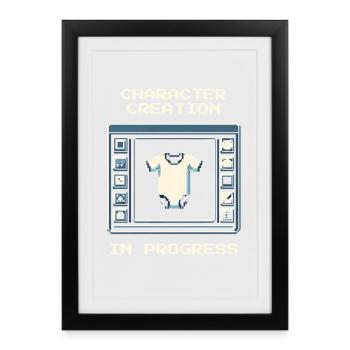 Création de personnage | Gamer Parents Humour - Affiche encadrée (27 × 37 cm) - noir - Devant