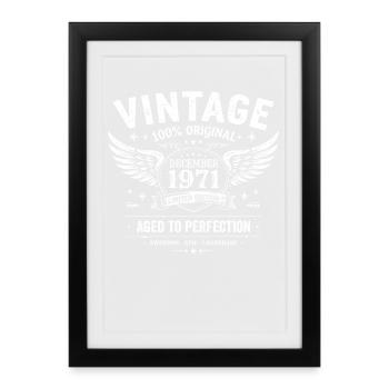 Vintage December 1971 Birthday 1971 Gift - Framed poster (27 × 37 cm) - black - Front