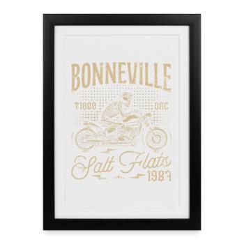 Bonneville Salt Flats Moto Anniversaire 1987 - Affiche encadrée (27 × 37 cm) - noir - Devant