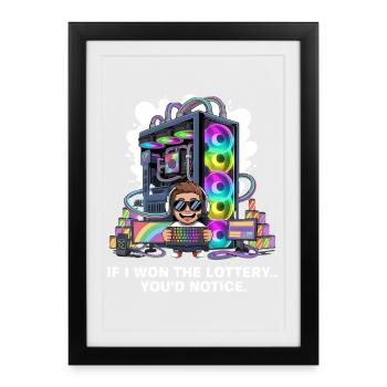 Funny If I Won The Lottery You'd Notice Yacht boat - Framed poster (27 × 37 cm) - black - Front