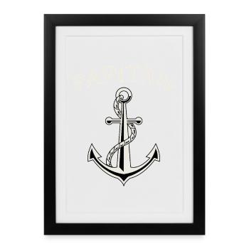 Ancre PAPITÄN / Mer Baltique, Mer du Nord - Affiche encadrée (27 × 37 cm) - noir - Devant
