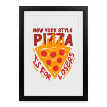 Plat profond Pizza Chicargo - Affiche encadrée (27 × 37 cm) - noir - Devant