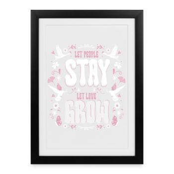 Humanity Let People Stay Let Love Grow - Framed poster (27 × 37 cm) - black - Front