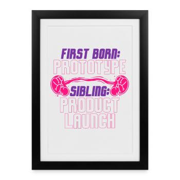 Premier-né Frère Sœur - Affiche encadrée (27 × 37 cm) - noir - Devant