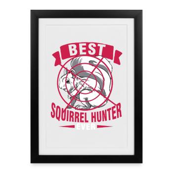Chasseur d’écureuils Rat arboricole - Affiche encadrée (27 × 37 cm) - noir - Devant