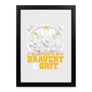 Mécanique militaire Bravoure et courage - Affiche encadrée (27 × 37 cm) - noir - Devant