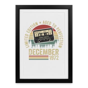 Décembre 1972 - Anniversaire Décembre 1972 - Affiche encadrée (27 × 37 cm) - noir - Devant