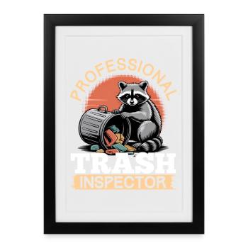 Funny Raccoon - Framed poster (27 × 37 cm) - black - Front