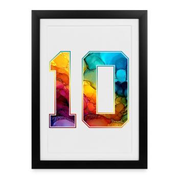 NO. 10 NUMBER 10 COLLEGE 10TH BIRTHDAY - Framed poster (27 × 37 cm) - black - Front