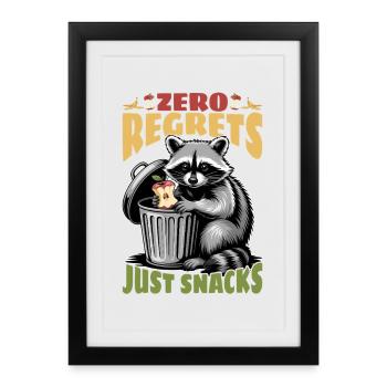 Funny Raccoon - Framed poster (27 × 37 cm) - black - Front