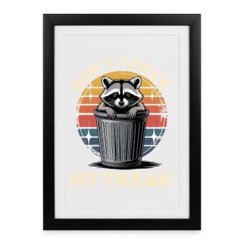 Funny Raccoon - Framed poster (27 × 37 cm) - black - Front