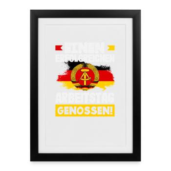 Successful working day comrades Ossi Spruch GDR - Framed poster (27 × 37 cm) - black - Front