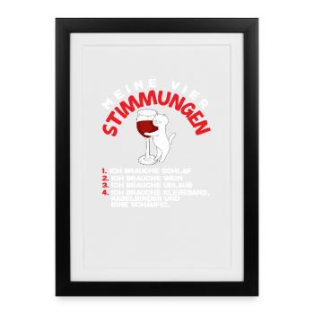 My Four Moods Sleep Wine Holiday Shovel - Framed poster (27 × 37 cm) - black - Front