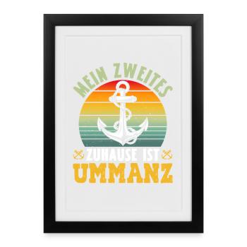Baltic Sea MY SECOND HOME IS UMMANZ - Framed poster (27 × 37 cm) - black - Front