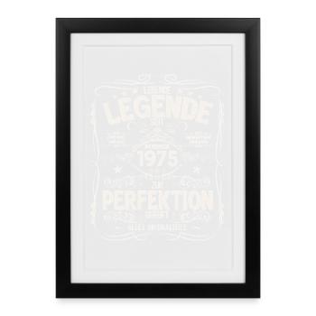 50ème Anniversaire Légende Novembre Millésime 1975 - Affiche encadrée (27 × 37 cm) - noir - Devant