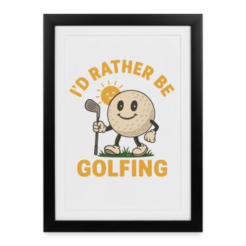 Je préfère jouer au golf Jouer au golf - Affiche encadrée (27 × 37 cm) - noir - Devant