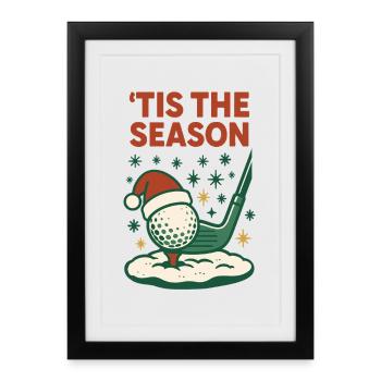 Tis The Season Funny Golf Holiday Vibes - Framed poster (27 × 37 cm) - black - Front