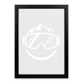 Funny Face Après Ski Party Crew Ski Neige Ski - Affiche encadrée (27 × 37 cm) - noir - Devant