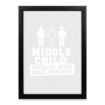 Milieu Enfant Milieu Frère Sœur - Affiche encadrée (27 × 37 cm) - noir - Devant