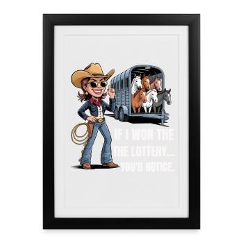 C’est drôle si je gagnais à la loterie, vous remarqueriez un yacht - Affiche encadrée (27 × 37 cm) - noir - Devant