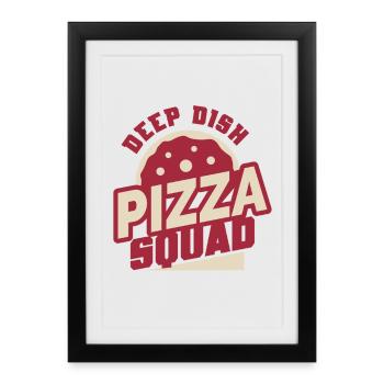 Plat profond Pizza Squad Chicargo - Affiche encadrée (27 × 37 cm) - noir - Devant